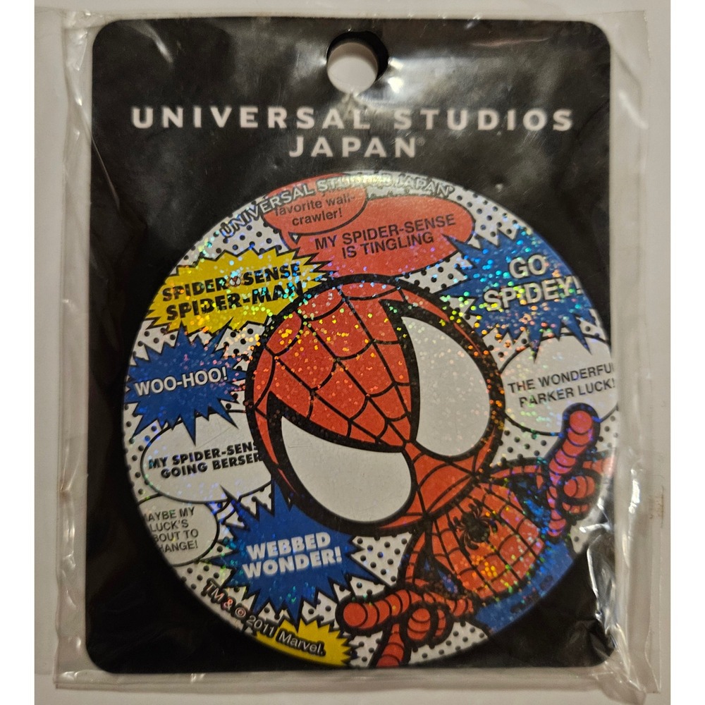 Universal Studios Japan Spider-Man Button‎ Pin Marvel Comic Book Hero